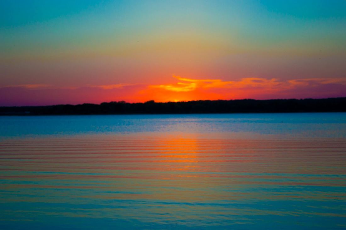 Sunset over Lake Texoma on the Texas Oklahoma border